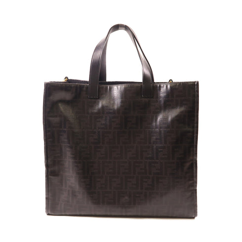 FENDI GHW Tote Bag 8BH357 Coated Canvas Black
