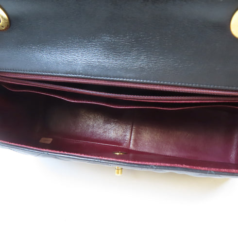 CHANEL Quilted CC GHW Chain Shoulder Bag Lambskin Leather Black v2