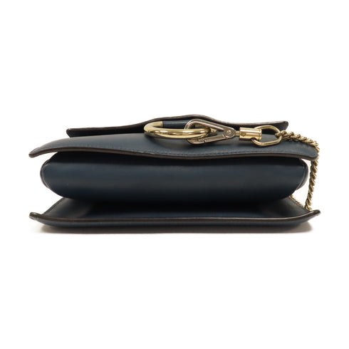 Chloe GHW Shoulder Bag Crossbody Bag Lambskin Suede Leather Blue