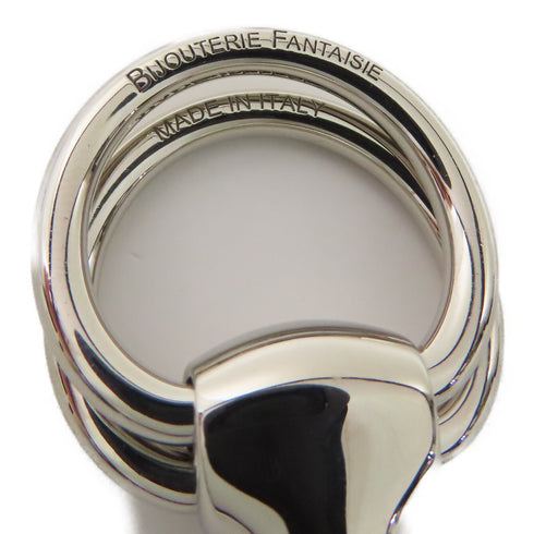 HERMES Scarf Ring Metal Leather