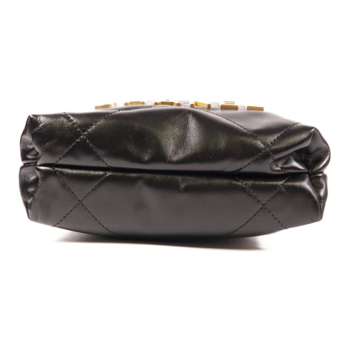 CHANEL CC Chanel 22 Mini AS3980 Chain Shoulder Bag Lambskin Leather Black