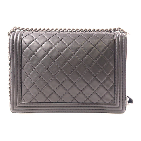 CHANEL CC SHW Boy 30 Crossbody Chain Shoulder Bag Leather