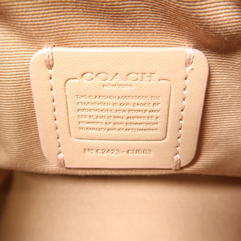 COACH SHW Barrel Handbag Canvas Leather