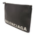 BALENCIAGA GHW Clutch Bag Pouch W568024 Calfskin Leather Black