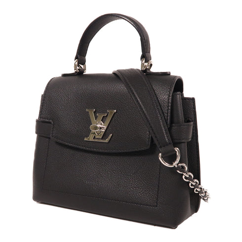LOUIS VUITTON LV SHW Lockme Ever BB Shoulder Bag M53937 Calfskin Leather Black