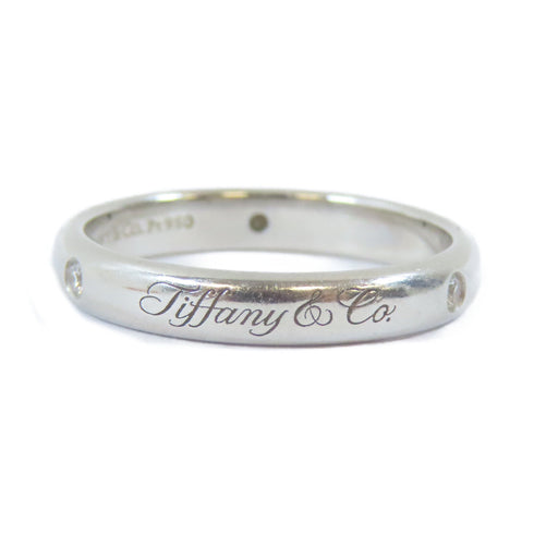 TIFFANY&CO Logo Band Ring PT950 Platinum US#5.75