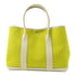 HERMES PHW Garden Party PM Handbag Canvas Lime/Blanc