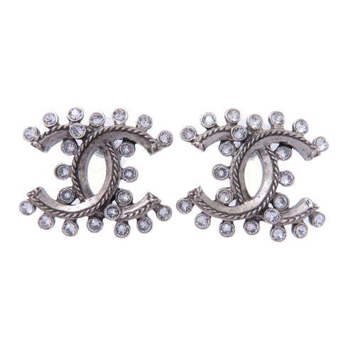 CHANEL CC Earrings Accessories Metal PVC Silver White