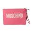 MOSCHINO SHW Pouch Bag Coated Canvas Pink