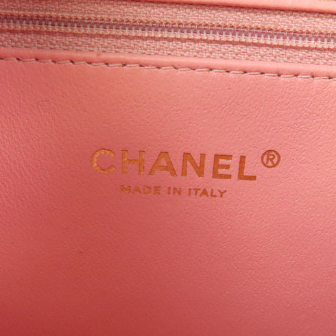 CHANEL Quilted CC GHW Vanity Case 2 Way Shoulder Bag A93343 Calfskin Pink