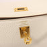 HERMES GHW Kelly 25 2 Way Shoulder Bag Togo Leather White