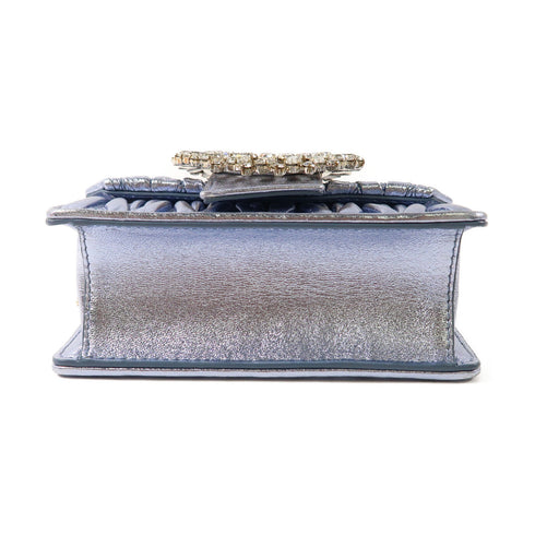 MIU MIU GHW Mini Bag Chain Shoulder Bag Leather Blue