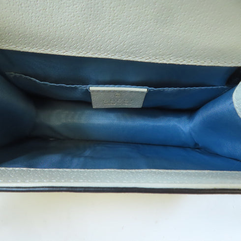 GUCCI GG GHW Sylvie Mini Bag 2Way Shoulder Handbag 470270 Calfskin Leather White