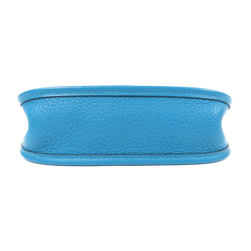 HERMES PHW Evelyne TPM Shoulder Bag Taurillon Clemence Leather Turquoise/Blue