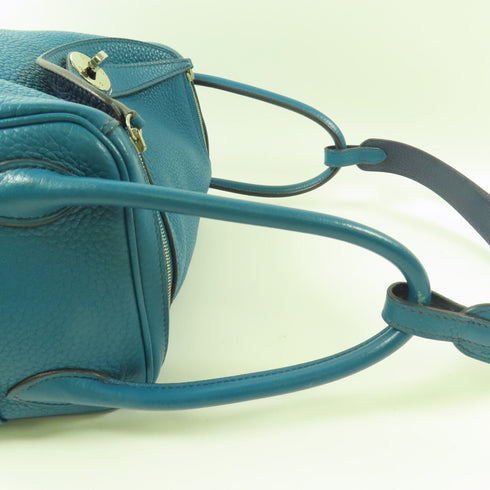 HERMES PHW Lindy 26 Handbag 2 Way Shoulder Bag Clemence Bleu Izmir/Bleu Saphir