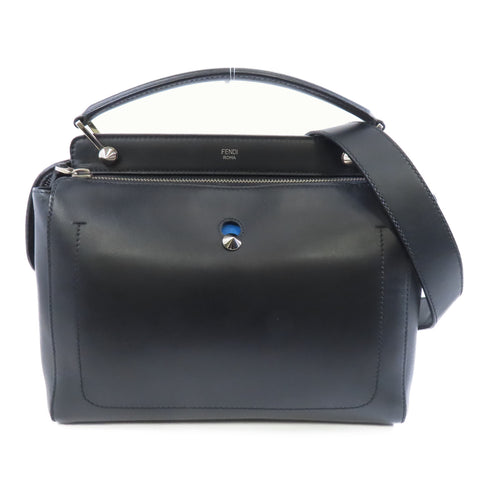 FENDI SHW Dotcom 2way Shoulder Bag 8BN293 Calfskin Leather Black