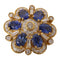 JEWELRY Sapphire Diamond Brooch 18K Yellow Gold