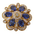 JEWELRY Sapphire Diamond Brooch 18K Yellow Gold
