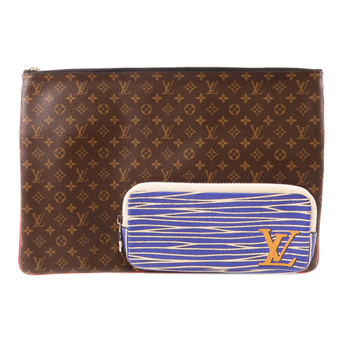 LOUIS VUITTON LV GHW Patchwork Pochette A4 Clutch Bag M69690 Monogram Brown