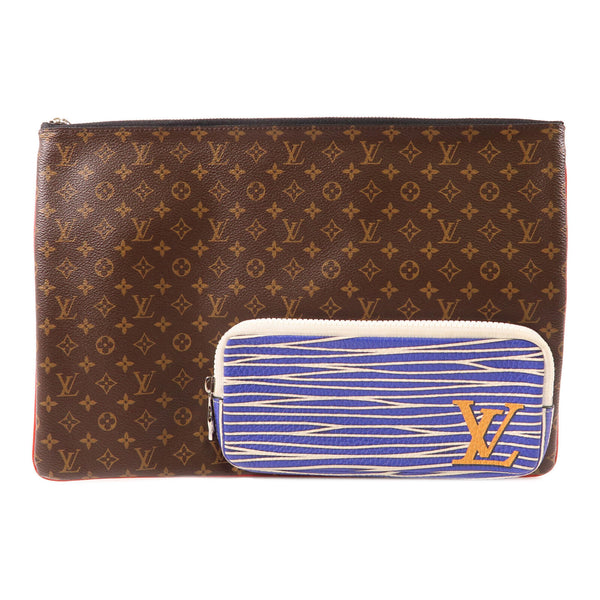 LOUIS VUITTON LV GHW Patchwork Pochette A4 Clutch Bag M69690 Monogram Brown