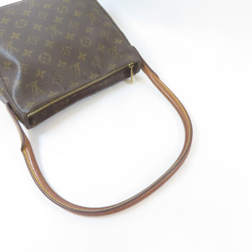 LOUIS VUITTON LV GHW Looping MM Shoulder Handbag M51146 Monogram Brown