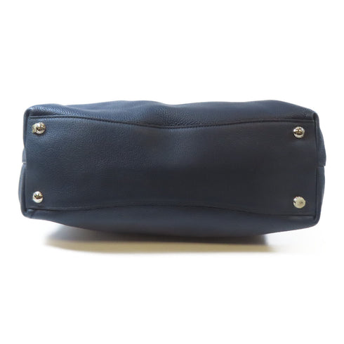 PRADA SHW 2 Way Shoulder Bag Handbag 1BG006 Calfskin Leather Navy