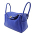 HERMES PHW Lindy 26 2way Shoulder Hand Bag Clemence Leather Bleu Electrique Blue