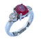 Fine Jewelry 1.34ct Ruby 0.39ct Diamond Ring US#6.5 6.3g PT900 Platinum