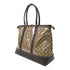 GUCCI GG GHW Crystal Shopping Shoulder Tote Bag Coated Canvas Brown