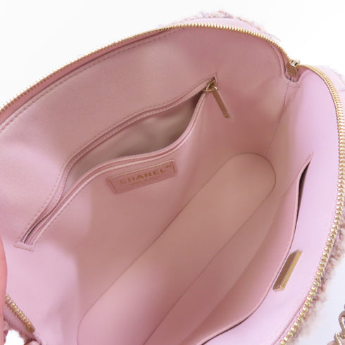 CHANEL CC GHW Small Chain Hand Shoulder Bag Tweed AS3969 Pink