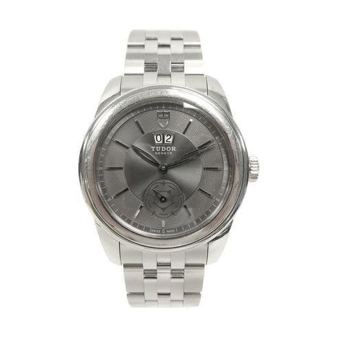 TUDOR Glamour Double Date 42mm Automatic Watch 57000 Stainless Steel Grey