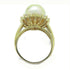 FINE JEWELRY 11.5mm Pearl Diamond Ring 18K Yellow Gold US#6.25