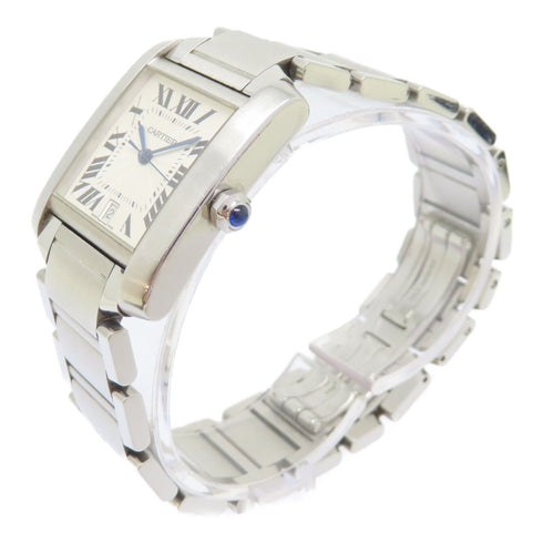 CARTIER Tank Francaise Automatic Watch 2302 Stainless Steel White v1