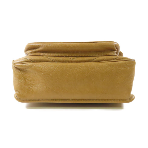 SAINT LAURENT YSL SHW Niki Chain Shoulder Bag Calfskin Leather Begie