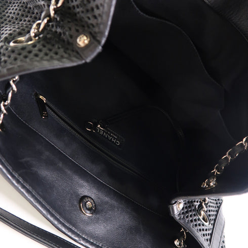 CHANEL CC SHW Chain Shoulder Tote Bag Lambskin Leather Black v1