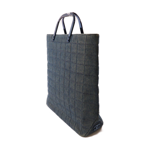 CHANEL CC Tote Bag Denim Blue