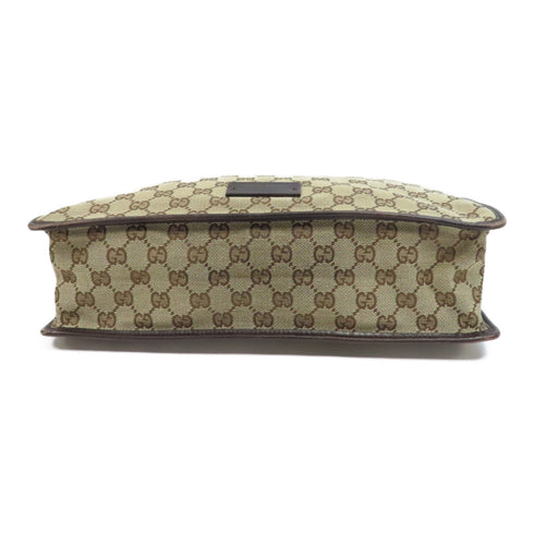 GUCCI GG GHW Shoulder Bag Canvas Brown