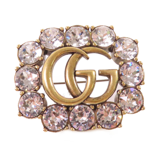 GUCCI GG GHW Brooch Metal Gold Tone Color