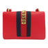 GUCCI GG GHW Sylvie Shoulder Bag 421882 Calfskin Leather Red