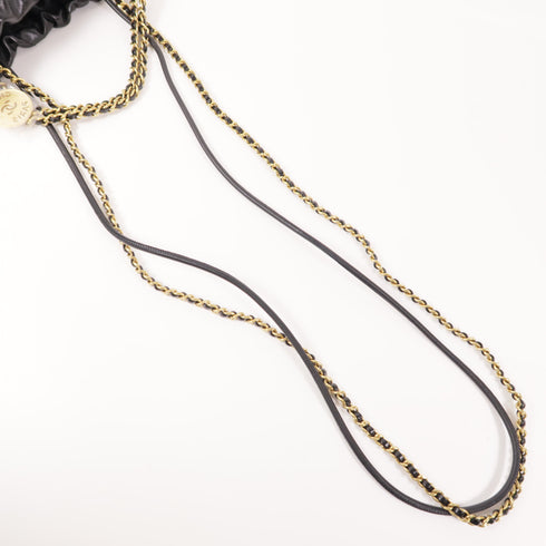CHANEL CC Chanel 22 Mini AS3980 Chain Shoulder Bag Lambskin Leather Black