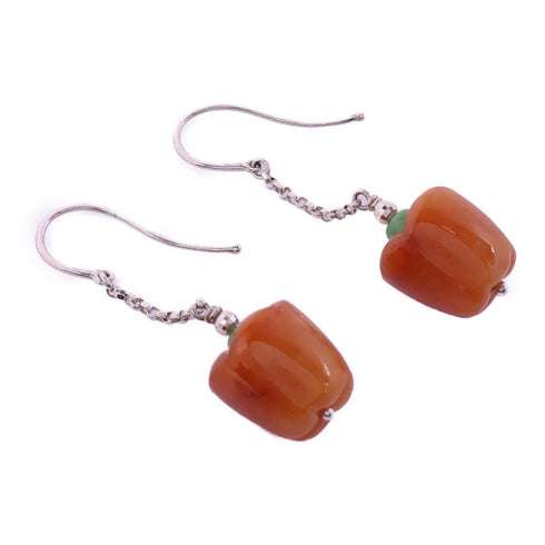 JEWELRY Jade Earrings 18K White Gold