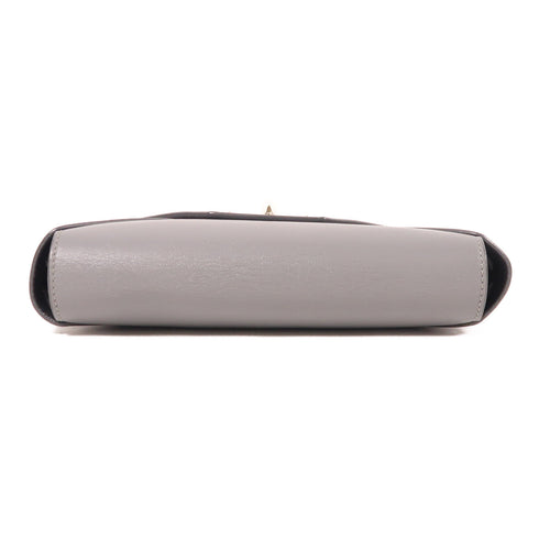 GIVENCHY GHW Chain Shoulder Bag Lambskin Leather Grey