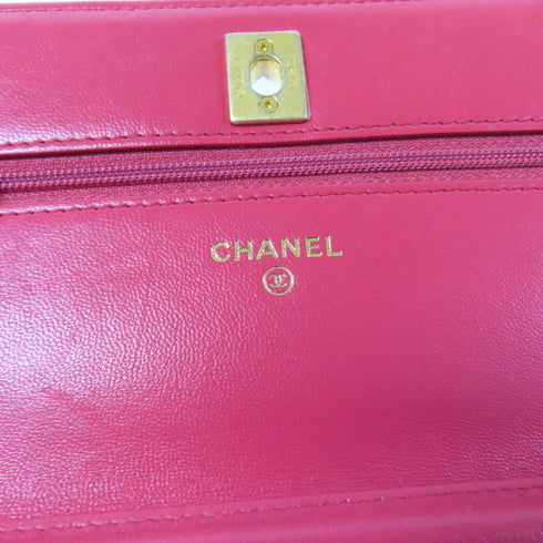 CHANEL Quilted CC GHW WOC Chain Shoulder Bag AP1450 Lambskin Leather Pink