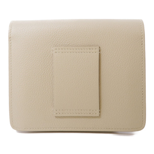 HERMES GHW Roulis Slim Wallet Evercolor Leather Nata White