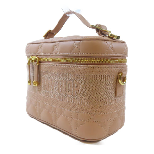 Christian Dior CD GHW Vanity Bag 2 Way Shoulder 23-BO-0231 Lambskin Leather Pink
