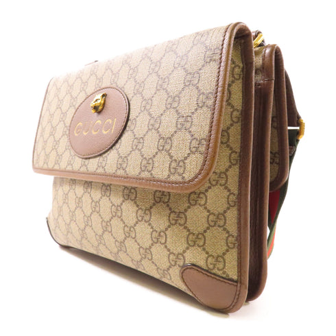 GUCCI GG GHW Neo Vintage Medium Messenger Bag 495654 Coated Canvas Brown