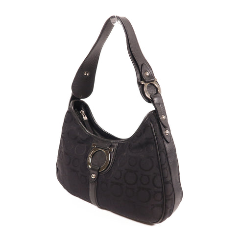 Salvatore Ferragamo SHW Shoulder Bag Canvas Black