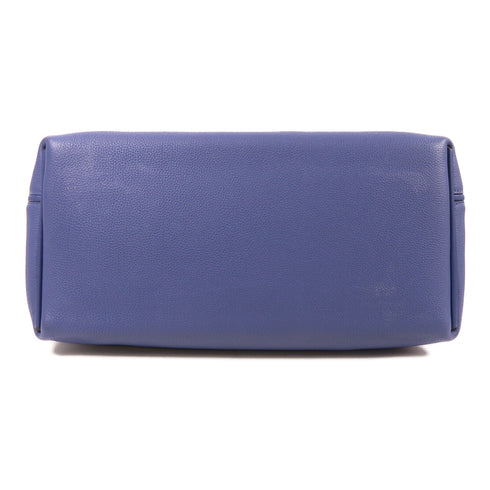 HERMES PHW 24/24 Hand Bag Togo Leather/Swift Leather Bleu Agate