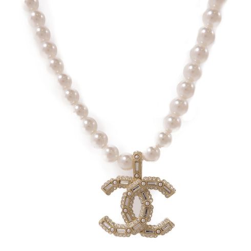 CHANEL CC Necklace Metal PVC