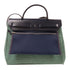 HERMES PHW Herbag PM 2 Way Shoulder Bag Handbag Canvas/Leather Green/Black